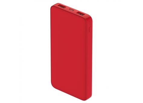Внешний аккумулятор Polus, 10000 Mah, софт-тач покрытие, красный