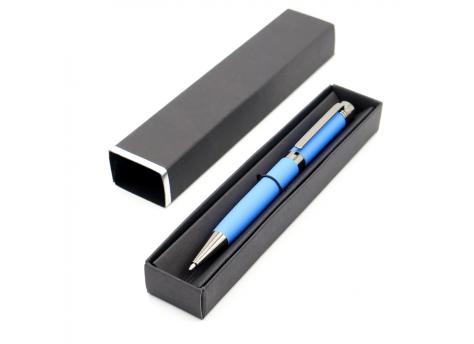 Ручка Senator в коробке Cradle чёрной с серебристым, синяя