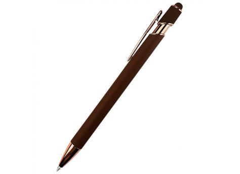 Ручка металлическая Brina софт-тач, бронза