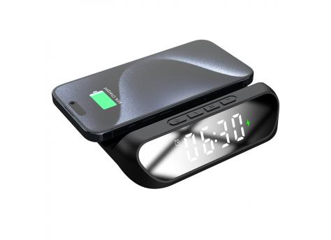 Часы с беспроводной зарядкой Drake 3в1, черный