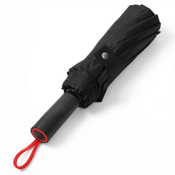Кастомизированный автоматический складной зонт DaryaM, чёрный/красный