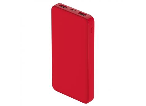Внешний аккумулятор Polus, 10000 Mah, софт-тач покрытие, красный