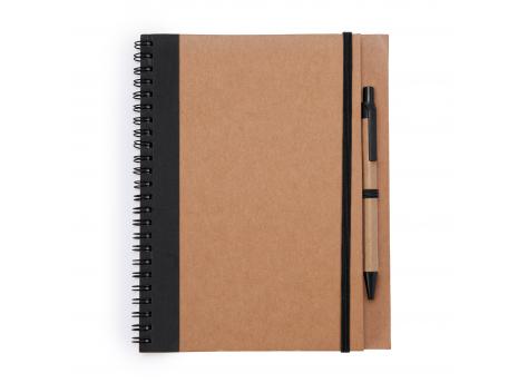 Блокнот с ручкой ALANI, Черный