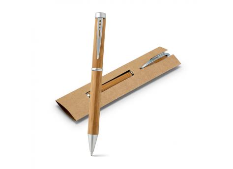 Бамбуковая шариковая ручка LAKE с поворотным механизмом и металлическим зажимом NTEU20-524419