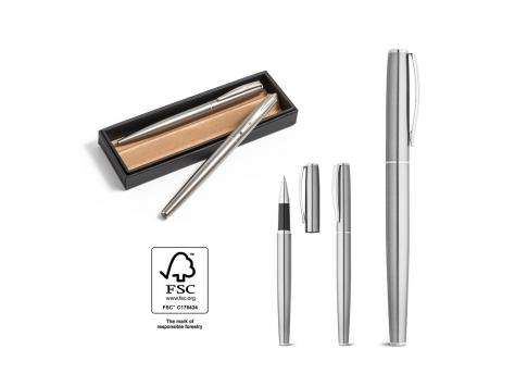 Набор ELLA из ручки-роллера и шариковой ручки из переработанной нержавеющей стали NTEU20-569584