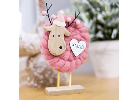 Новогоднее украшение рождественские олени Магиш, розовый