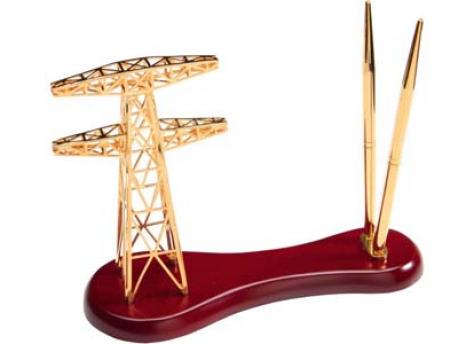 Настольный прибор «Энергия» золотистый/красное дерево 616729