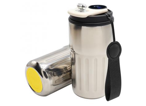 Термокружка Ashly To Go, серебристая/чёрная/жёлтая