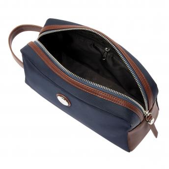 Дорожный несессер с кнопкой, темно-синий и коричневый NTEU16-987675