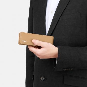 Классический кожаный чехол для двух ручек цвета верблюда NTEU16-568580