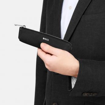 Маленький пенал Классический черный с зернистой отделкой NTEU16-568581