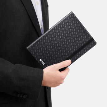 Блокнот A5 с серым монограммным узором с линовкой NTEU16-568614