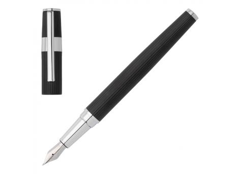 Перьевая ручка Gear Pinstripe, черно-хромовая NTEU16-186323