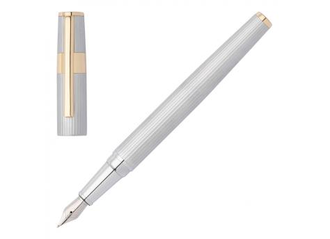 Перьевая ручка Gear Pinstripe, серебряно-золотая NTEU16-186324