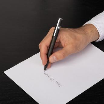 Шариковая ручка Gear Pinstripe, черно-хромовая NTEU16-186282