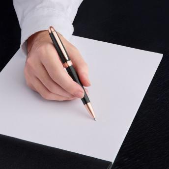 Шариковая ручка Holborn черная и розовое золото NTEU16-591707