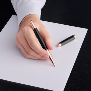 Ручка-роллер Holborn черная и розовое золото NTEU16-591744