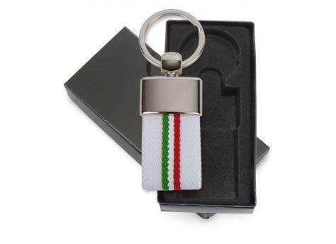 Брелок для ключей с итальянским флагом белого цвета  NTEU3-96987