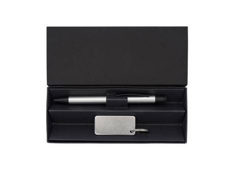 Подарочный набор шариковая ручка и брелок Couple, серебро NTEU18-570257