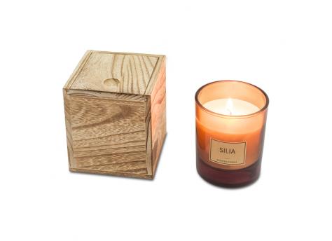 Свеча Silia в деревянной коробке, коричневая NTEU18-312322