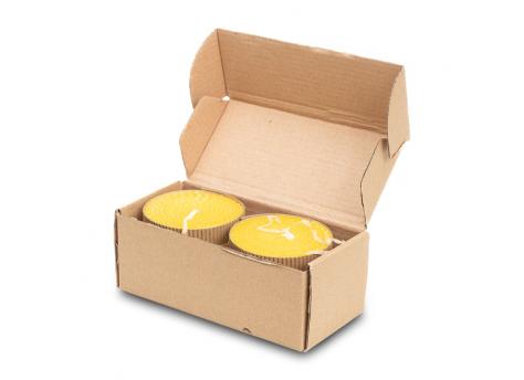 Набор 2 свечей из пчелиного воска Leoti, бежевый NTEU18-194683