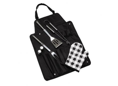 Набор барбекю с фартуком Steakout&BBQ, черный NTEU18-57133