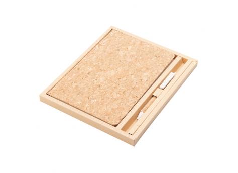 Набор из пробкового блокнота и ручки Getafe, бежевый NTEU18-112595