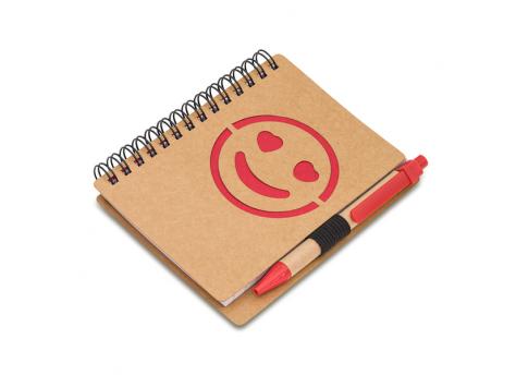 Блокнот с ручкой Smile, красный NTEU18-502351