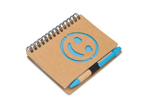 Блокнот с ручкой Smile, светло-голубой NTEU18-502352