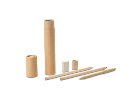 Набор канцелярских принадлежностей в тубе, бежевый NTEU18-172482