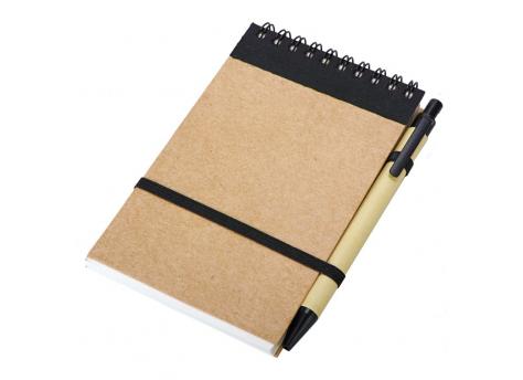 Блокнот Kraft с ручкой 90x140/70p, черный/бежевый NTEU18-57201