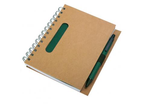 Блокнот Envivo с шариковой ручкой, зеленый/бежевый NTEU18-57206