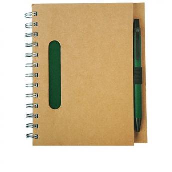 Блокнот Envivo с шариковой ручкой, зеленый/бежевый NTEU18-57206