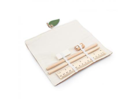 Школьный набор, корковый пенал, карандаш, шариковая ручка, линейка, ластик и точилка | Clark NTEU2-433726