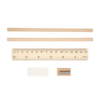 Школьный набор, корковый пенал, карандаш, шариковая ручка, линейка, ластик и точилка | Clark NTEU2-433726