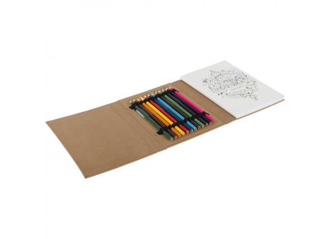 Книга для раскрашивания для взрослых Fun & School, цветные карандаши NTEU2-428105