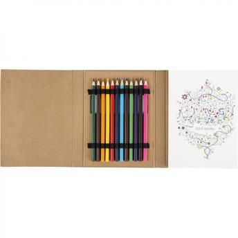 Книга для раскрашивания для взрослых Fun & School, цветные карандаши NTEU2-428105