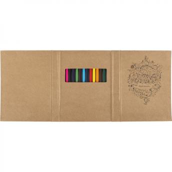 Книга для раскрашивания для взрослых Fun & School, цветные карандаши NTEU2-428105