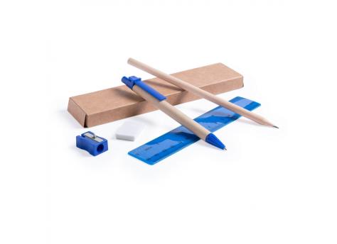 Набор для школы, пенал, карандаш, шариковая ручка, линейка, ластик и точилка для карандашей | Tobias NTEU2-428358