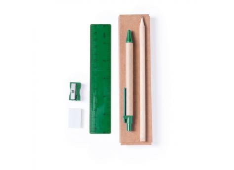 Набор для школы, пенал, карандаш, шариковая ручка, линейка, ластик и точилка для карандашей | Tobias NTEU2-428360