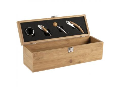 Набор для вина из бамбука, 4 шт., винный ящик 1 шт. NTEU2-430115