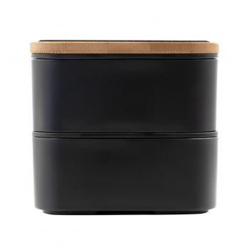 Домашний обеденный контейнер 2 в 1, 2x500 мл, крышка из бамбука, столовые приборы | Tijani NTEU2-569970