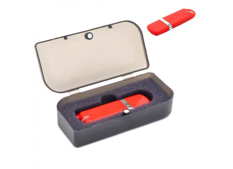 Флешка Shape с покрытием Софт Тач в футляре, красный