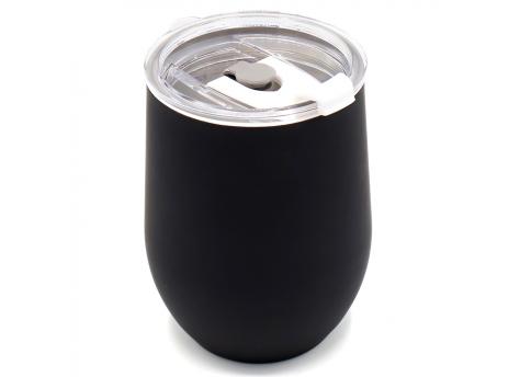 Термокружка с двойной стенкой SOFTO To Go софт-тач, черная/белая