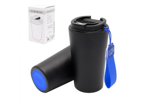 Термокружка Surprise To Go с индикатором, чёрная/синяя