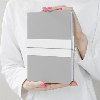 Блокнот A5 Veles в твёрдом переплёте, серый