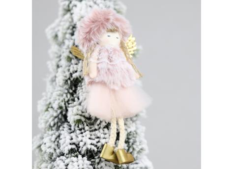 Новогоднее украшение рождественский ангел Бэгис, розовый