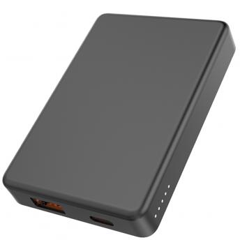 Магнитный внешний аккумулятор Magnetic с беспроводной зарядкой (5W), 5000 Mah, черный