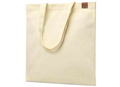 Сумка для покупок IVORY 325 г/м² с PU нашивкой, коричневый