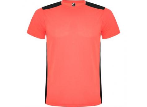 Спортивная футболка DETROIT мужская, КОРАЛЛОВЫЙ ФЛУОРЕСЦЕНТНЫЙ/ЧЕРНЫЙ 2XL